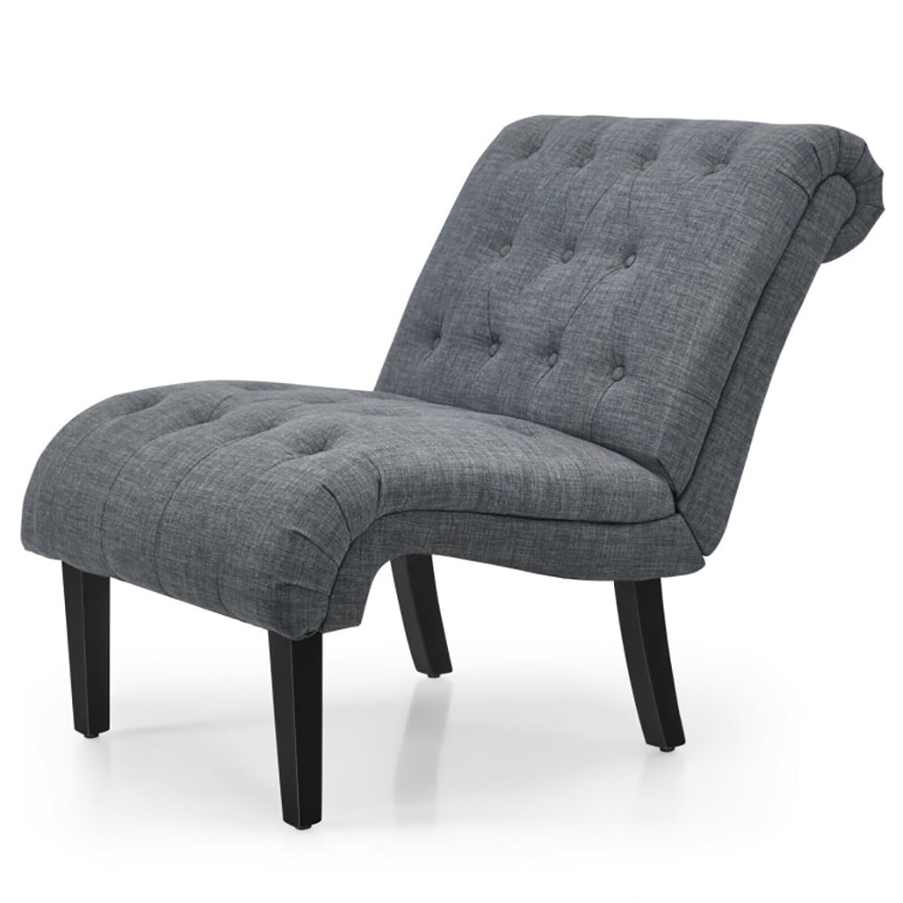 Finihen Armless Accent Chair, Cotton Linen Fabric Armless Accent Chair with Adjustable Foot Pads, for Living Room, Bedroom, Dark Gray Finihen Armless Accent Chair, Cotton Linen Fabric Armless Accent Chair with Adjustable Foot Pads, for Living Room, Bedroom, Dark Gray