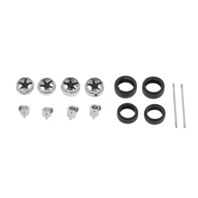 de Rueda Modificado 1/64 Neumático de Goma para Fabricación Y Reparación s RC Personalizados, Varios Y Colores Plata negro Hugo 1 64 Neumático de rueda de goma para coche