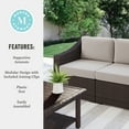 thumbnail image 6 of Martha Stewart Indoor-Outdoor Modular Patio Loveseat in Brown Rattan Wicker with Tan All-Weather Cushions, 6 of 11