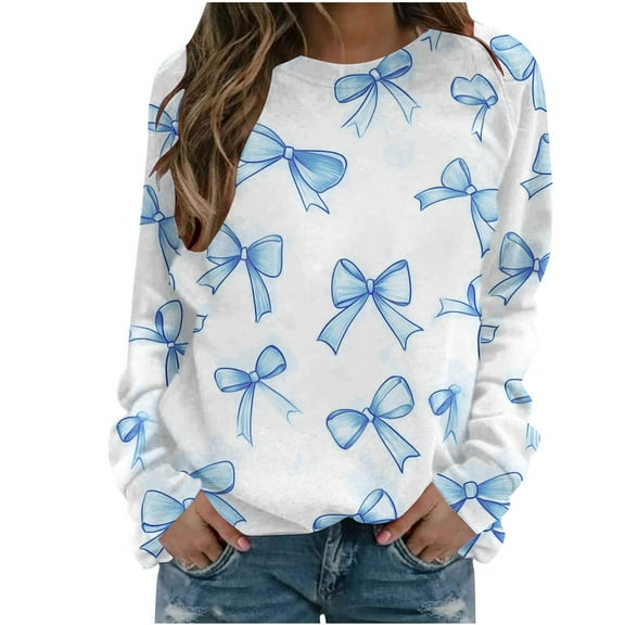 Tnhcen Women's Fall Butterfly Print Crewneck Raglan Sleeve Sweatshirt - Plus Size Casual No Hood Tops S-5XL