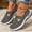 Dark Gray, variant on Women's Woven Orthopedic Breathable Soft Shoes Arch Support, Slip-On Lightweight Flat Soft Shoes Walking Shoes,Hands Free Slip in,.