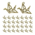 thumbnail image 4 of 30 piezas de dijes de grulla de origami, dijes de grullas de papel, 23x29 mm, colgantes 3D para pulseras, llaveros, decoraciones hechas a mano Bronce, 4 of 6