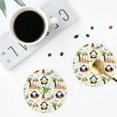 thumbnail image 4 of Naloa Penguins On The Beach Leather Coasters for Drinks, Durable Drink Coasters 4 Set for Tabletop Protection, Luxurious Home Décor and Housewarming Gift ( {designName})Round Shape, 4 of 6