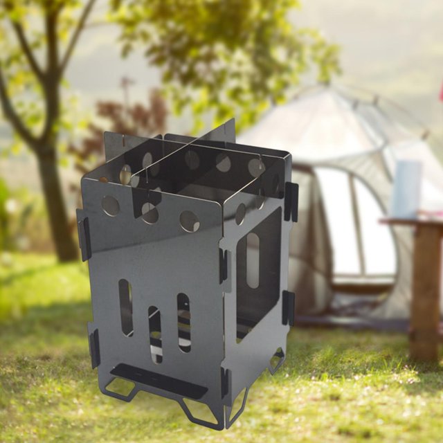 Folding Wood Burning Foldable Outdoor Burning Burner Durable with Storage Cola estufa plegable