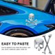 thumbnail image 5 of FELTECHELECTR Pegatina de calavera de metal 3D plateada para coche, emblema de calavera para maletero trasero, calcomanías de esqueleto personalizadas, decoración para automóvil, 5 of 6