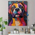 thumbnail image 4 of Qisvanset Framed Canvas Wall Art 12x16 Inch Colorful Abstract Bulldog Modern Pet Lover Art, 4 of 5