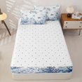 thumbnail image 4 of Homewish Teens Sea Blue Turtle Starfish Shell Zipper Twin Comforter Sets with Fitted Sheet and 2 Pillowcases,Boys Girls Ocean Animal Zipper Bedding Set,4-Piece, 4 of 6