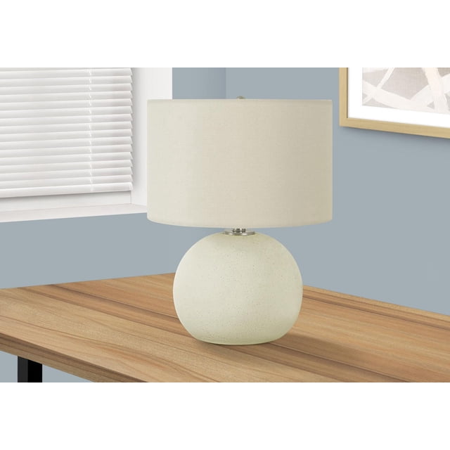 Monarch Specialties Lighting, 18"h, Table Lamp, Ivory / Cream Shade, Cream Ceramic, Contemporary