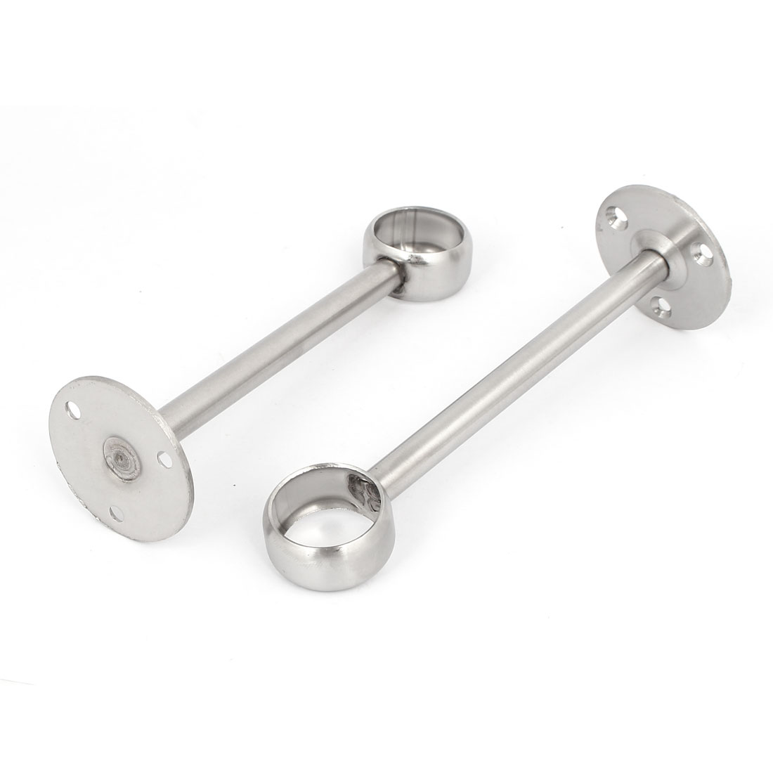 25mm Dia Ceiling Wall Mounted Clothes Rod Lever Support Bracket 2PCS