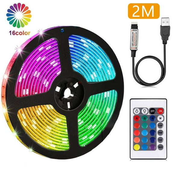 Flexible LED Strip Lights Battery Operated,6.6FT/3.3FT 2M/1M RGB SMD5050 LED Waterproof Light Strip Rope,Lights Color Changing LED Strip Kit for Home Bedroom DIY Party Indoor Outdoor