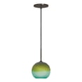 thumbnail image 2 of PD409-BUGN/BN Jesco Lighting One Light Line Volt Pendant with Canopy-Brushed Nickel Finish-Blue Green Glass Color, 2 of 4