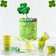 thumbnail image 4 of Cheerland 20 Pack 12 oz Green Rainbow Clover Lucky Paper Cups for St. Patrick's Day Party, 4 of 6