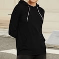 thumbnail image 5 of HongQid Women's Slim Fit Pullover Hoodie Lightweight Long Sleeve Kangaroo Pocket Basic Casual Sweatshirt, 5 of 7