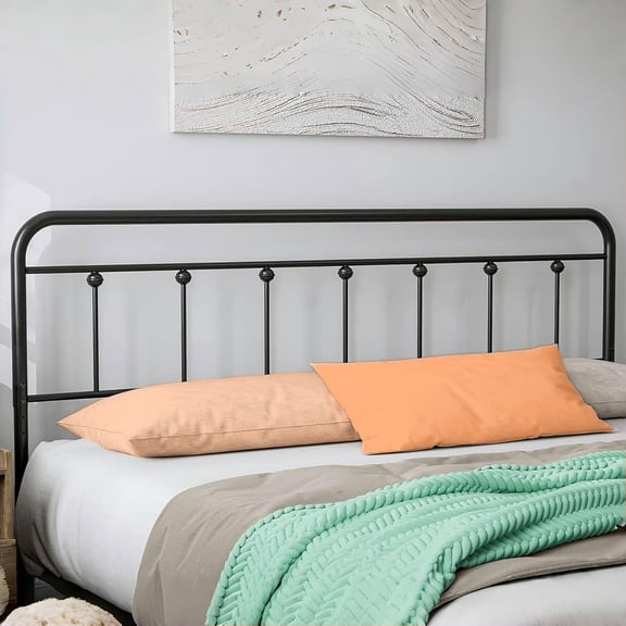 SIKHST King Size Metal Headboard, Adjustable Height, Farmhouse Victorian Style,Headboard Only for Bedroom Black