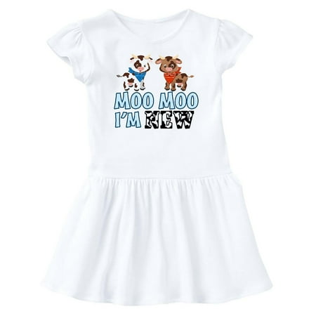 

Inktastic Moo Moo I m New with Cute Holstein Cows Gift Baby Girl Dress