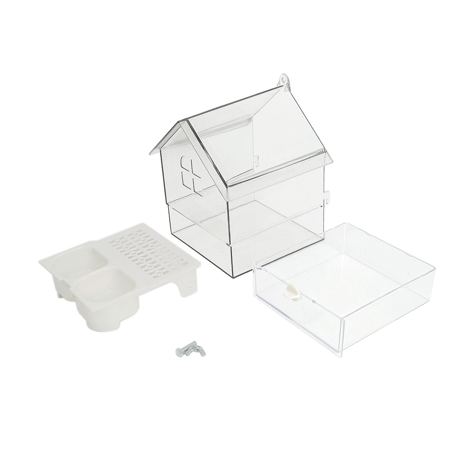 Bvdfgk Bird Cage Feeder with Drawer Hanging Bird Bath for Parrot Parakeets Lovebird