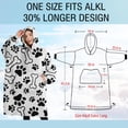 thumbnail image 4 of Oversized Wearable Blanket Hoodie,Pet Paw Print and Bone Sherpa Blanket Hoodie with Super Pockets,Super Warm Fuzzy Pullover for Women & Men, 4 of 6
