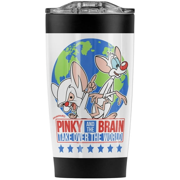 Pinky And The Brain Campaign Stainless Steel Tumbler 20 oz Coffee Travel Mug/Cup, Vacuum Insulated & Double Wall with Leakproof Sliding Lid | Great for Hot Drinks and Cold Beverages