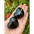 thumbnail image 4 of Black Obsidian Gemstone Hearts, Polished Black Obsidian Puffy Hearts, Black Obsidian Palm Stone, Black Obsidian Heart (5 Hearts）, 4 of 8