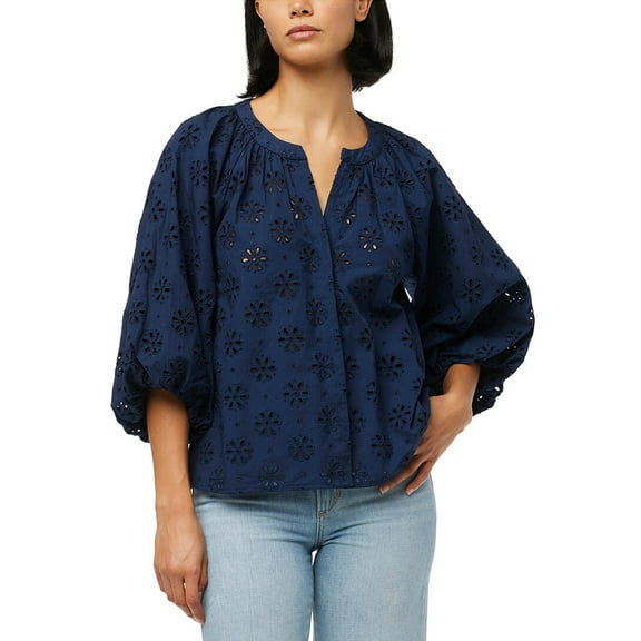 JOE'S Jeans womens The Andie Broderie Blouse, XL
