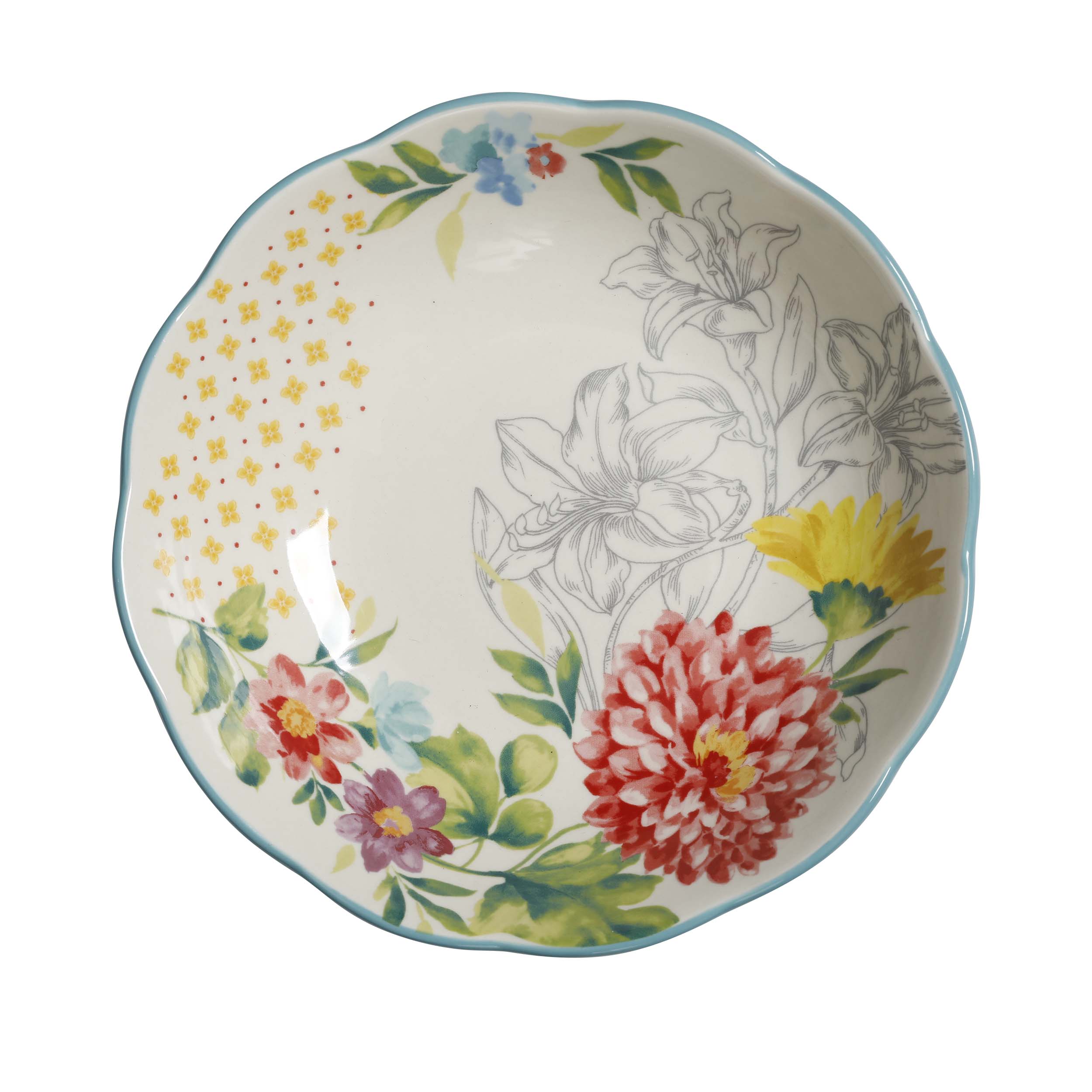 The Pioneer Woman Floral Medley Assorted Ceramic 7.5-inch Pasta Bowls, 3-Pack - image 5 of 9