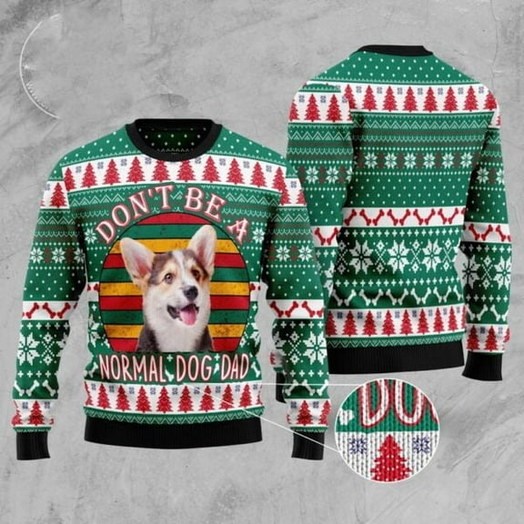 Welsh Corgi Dog Dad Christmas Sweater, Dog Christmas Sweater, Dog Sweaters