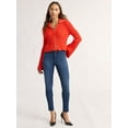 thumbnail image 2 of Sofia Jeans Women's Wide Collar Zip Cardigan, Lightweight, Size XS-XXXL, 2 of 5