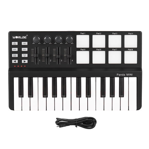 Keyboard WORLDE Panda mini Portable Mini 25-Key USB Keyboard and Drum Pad MIDI Controller