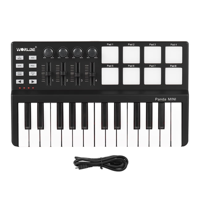 Keyboard WORLDE Panda mini Portable Mini 25-Key USB Keyboard and Drum Pad MIDI Controller