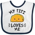 thumbnail image 3 of Inktastic My Titi Loves Me with Taco Illustration Boys or Girls Baby Bib, 3 of 4