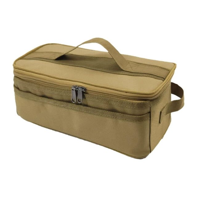 Bolsa de almacenamiento para estufa de Camping, bolsa de transporte para parrilla, bolso de mano, utensilios para pícnic resistentes al desgaste, orga Caqui