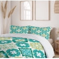 thumbnail image 6 of Ambesonne Green Duvet Cover Set, Geometric Colored Tiles, Queen, Green Teal White, 6 of 6