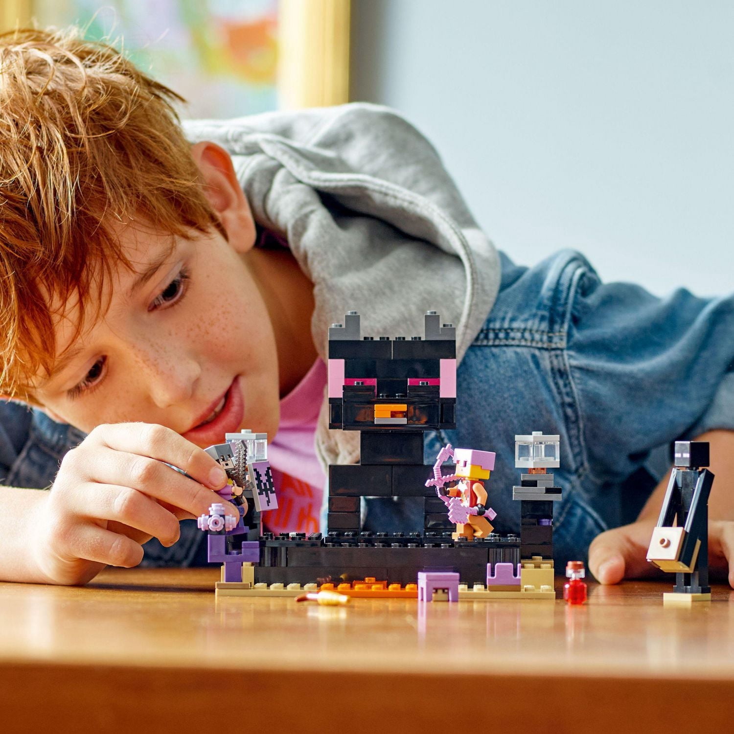 LEGO Minecraft The End Arena, Ender Dragon Battle Set 21242, Multiplayer Set Includes Mobs, Shulker and Enderman, Minecraft Gift and Educational Holiday Toy for Kids, Boys and Girls