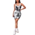 thumbnail image 2 of Coduop Women's Tie Dye Sleeveless Tank Dress Notched Neck Short Bodycon Dress, 2 of 7