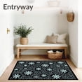 thumbnail image 3 of ODIKA 6x9 Machine Washable Non-Slip Area Rug, Holiday Snowflake Swirl Latch Hook with Whimsical Flair High Traffic Rug, Black, 637913, 3 of 7