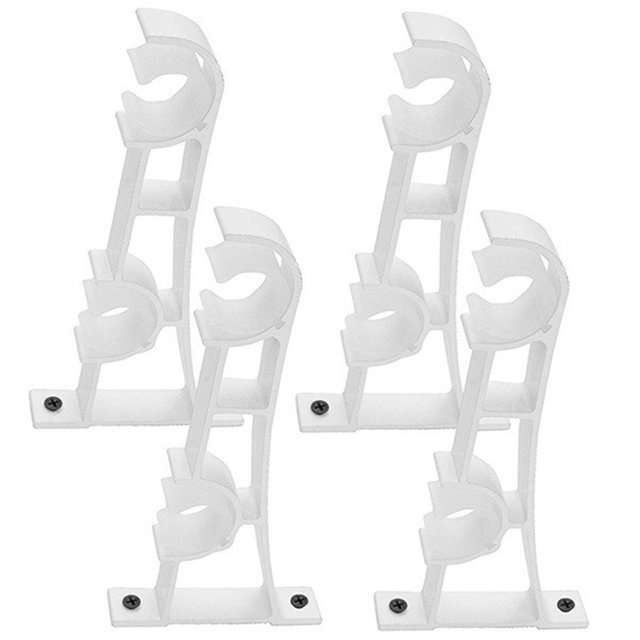 Coofit Curtain Rod Holder Double 4PCS Wall Mounted Curtain Rod Hook Curtain Rod Bracket