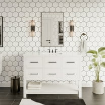 Hudson 48-inch Bathroom Vanity (Engineered Marble/White)