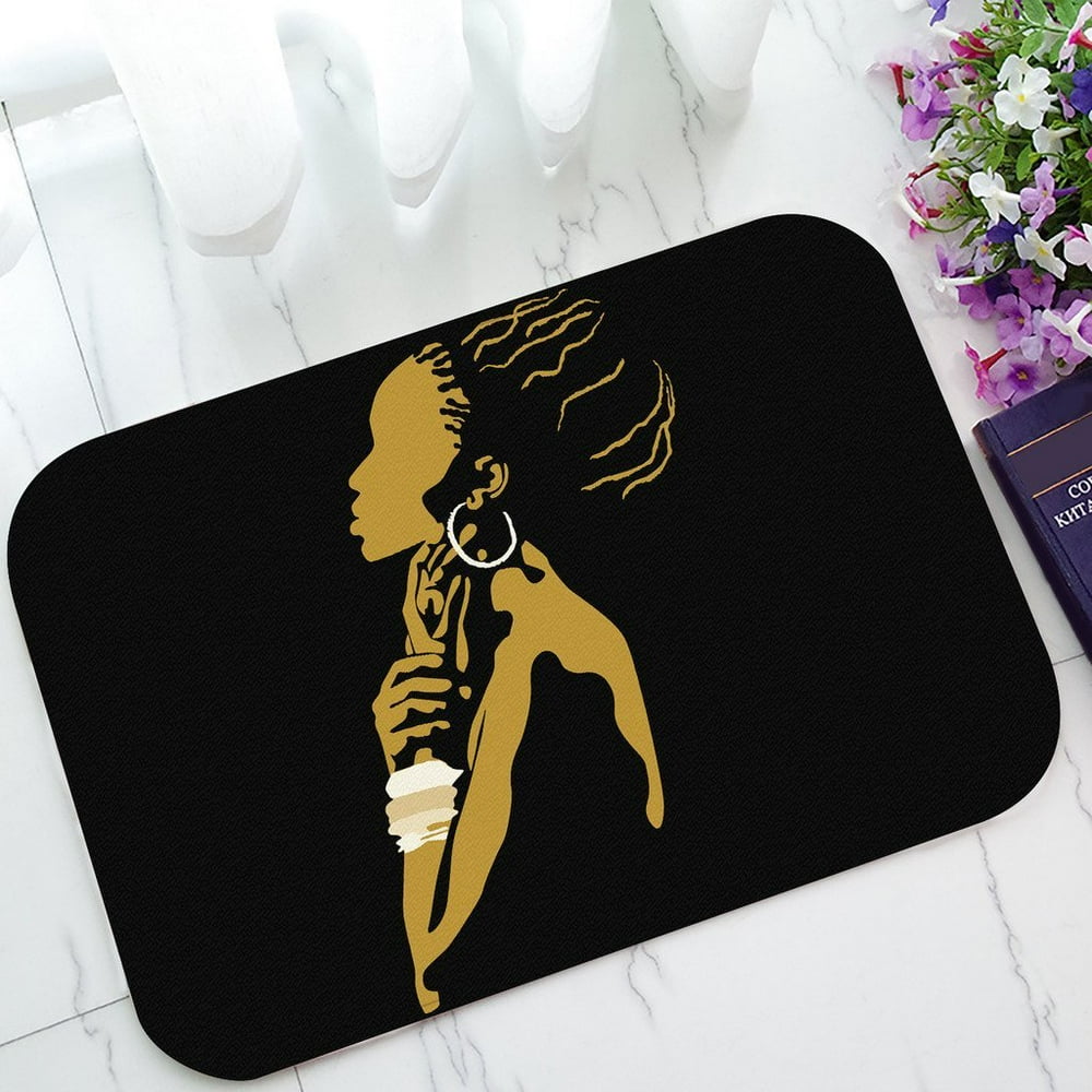 GCKG African Woman NonSlip Doormat Indoor/Outdoor/Bathroom Doormat 23.