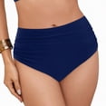 thumbnail image 3 of HCNTES High Waisted Bathing Suit Bottoms Women High Waisted Bikini Bottoms Tummy Control Swimsuit Bottoms Ruched Full Coverage Swim Bottom High Rise(Dark Blue,XXL), 3 of 9