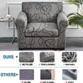 thumbnail image 5 of Eco-Ancheng 2 Piece Sofa Cover Printed Armchair Couch Cover Stretch Sofa Slipcover with Individual Cushion Covers Furniture Protector for Living Room Chairs with Elastic Bottom, Armchair,04, 5 of 7