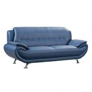 American Eagle Furniture Faux Leather Sofa in Blue