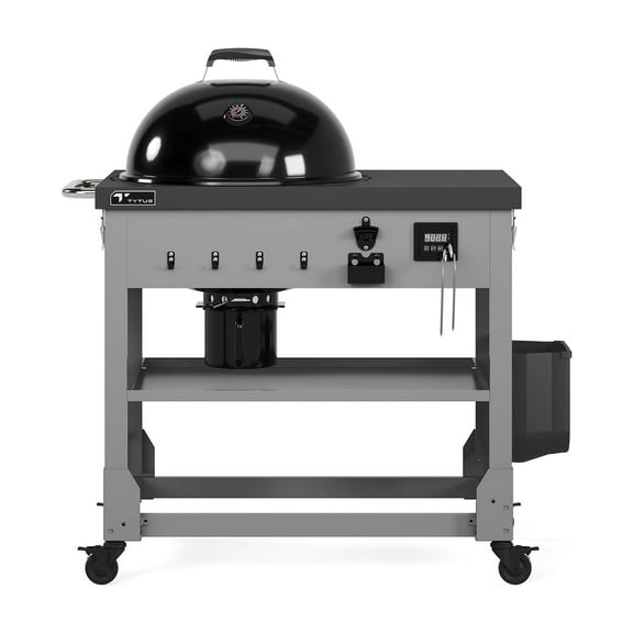 TYTUS Anaheim 22" Charcoal Kettle Grill with Cart, Storage Bag, Temperature Probes   Cover