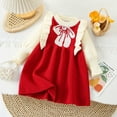 thumbnail image 2 of FhsagQ Dresses Girls' Christmas Dresses Formal Toddler Girls Warm Ruffle Trim Ribbed Knit Sweater Dress Christmas Dresses for Girls 10-12 Girls Christmas Dresses 10-12 Long Red 4-5 Years, 2 of 4