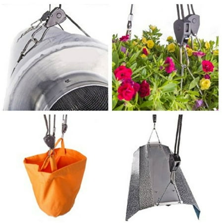 

jiaroswwei 2Pcs Durable Greenhouse Plant Growth Light Rope Hanger Adjustable Pulley Ratchet