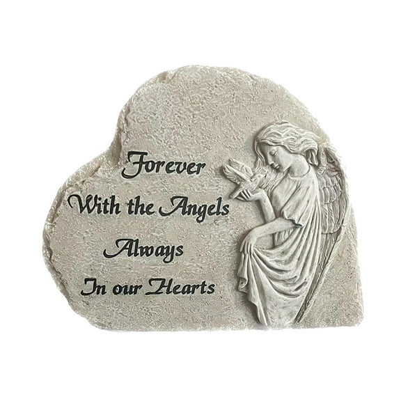 Angel Sculpture Final Resting Peace Resin Grave Marker for Garden Yard Decor