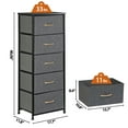 thumbnail image 4 of ZENY Freestanding Living Room Black Metal Frame Vertical Dresser Storage Tower with 5 Drawers, Gray, 4 of 13