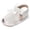 White, variant on Otqutp Toddler Summer Footwear Summer Children Shoes Girls Sandals Flat Bottom Non Slip Lightweight Fish Mouth Breathable Solid Color Bow Shoes