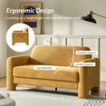 thumbnail image 5 of 59" Modern Loveseat Sofa Chenille Fabric 2-Seater Couch with Curved Design for Small Space Living Room Camel, 5 of 7
