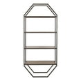 thumbnail image 5 of Kate and Laurel Adela Modern Farmhouse Octagon Folding Shelf, 19 x 41, Brown and Antique Black, Unique Geometric 4-Tier Floating Shelf with Folding Design for Small Spaces, 5 of 8