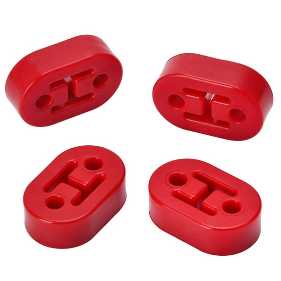PTNHZ RACING Universal 4PCS Escape de poliuretano/Silenciador Goma Suspensión corta Soporte aislante Soporte de buje 10 mm Rojo
